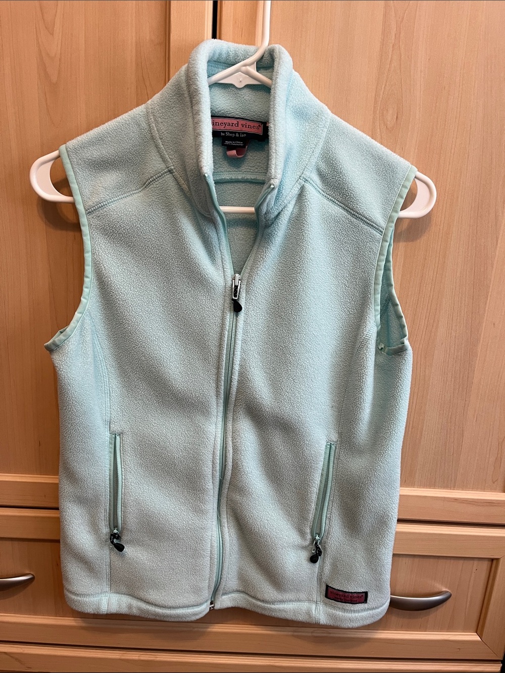 Vineyard Vines Mint Aqua Fleece Zip Vest